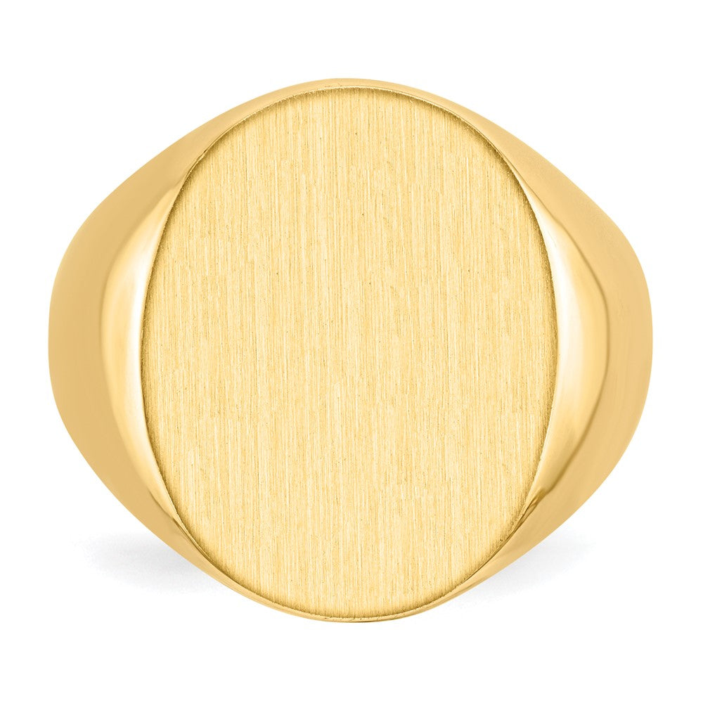 10K Yellow Gold 15.5x19.0mm Closed Back Mens Signet Ring - Product Photo