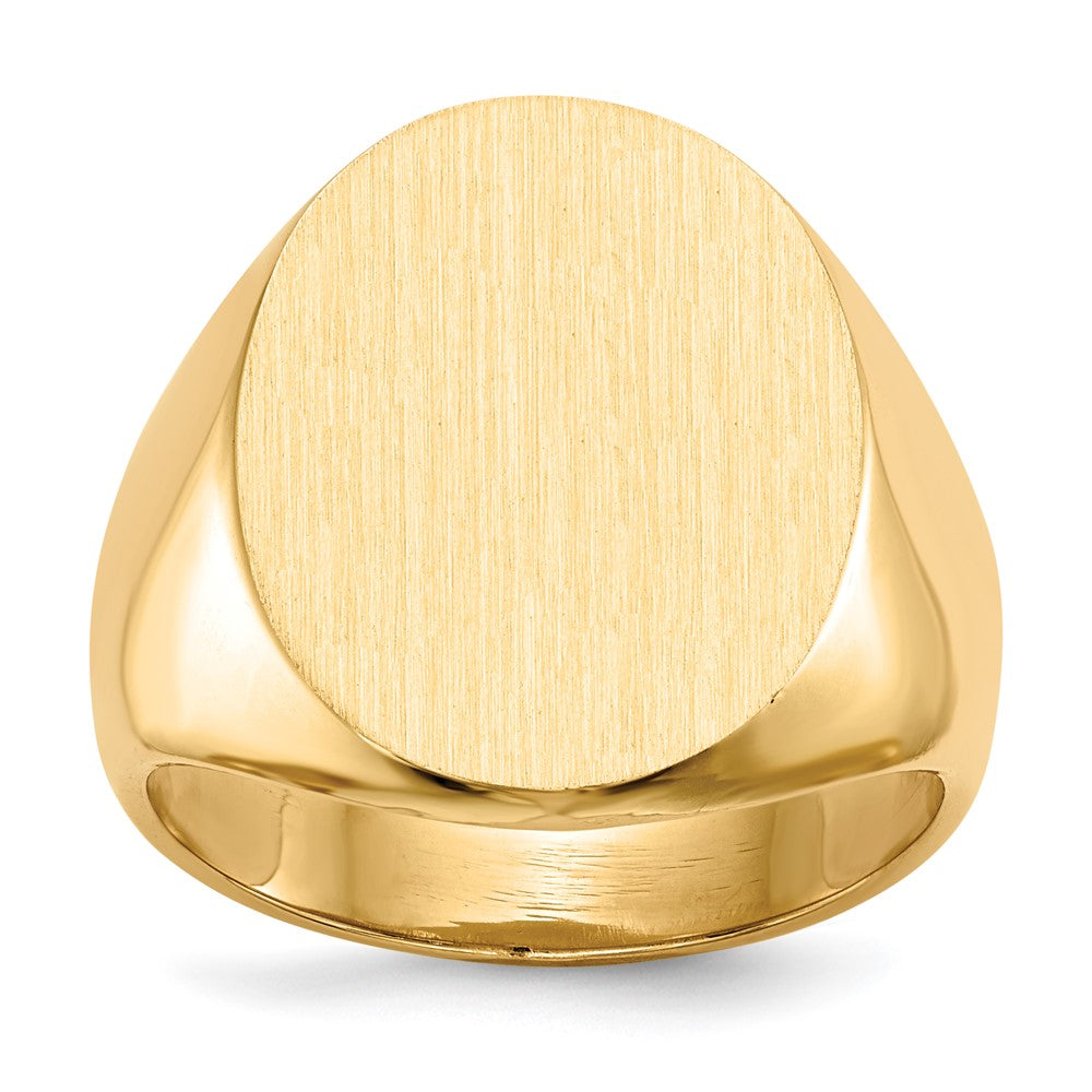 10K Yellow Gold 15.5x19.0mm Closed Back Mens Signet Ring