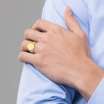 14k 13.0x17.0mm Closed Back Mens Signet Ring - Product Photo