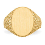 14k 13.0x17.0mm Closed Back Mens Signet Ring - Product Photo