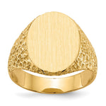 14k 13.0x17.0mm Closed Back Mens Signet Ring - Product Photo