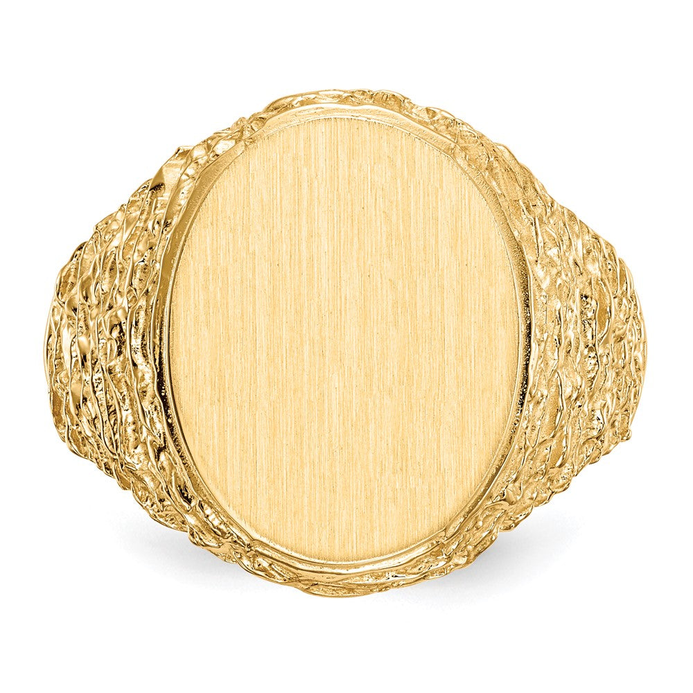 14k 14.0x17.0mm Open Back Mens Signet Ring - Product Photo