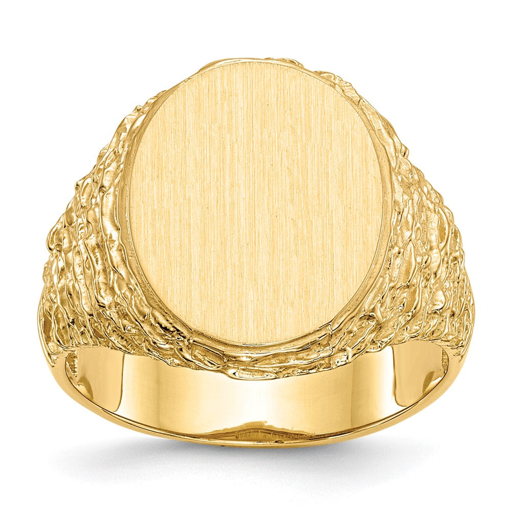 14k 14.0x17.0mm Open Back Mens Signet Ring - Product Photo