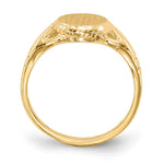 14k 8.5x6.5mm Open Back Child's Signet Ring - Product Photo