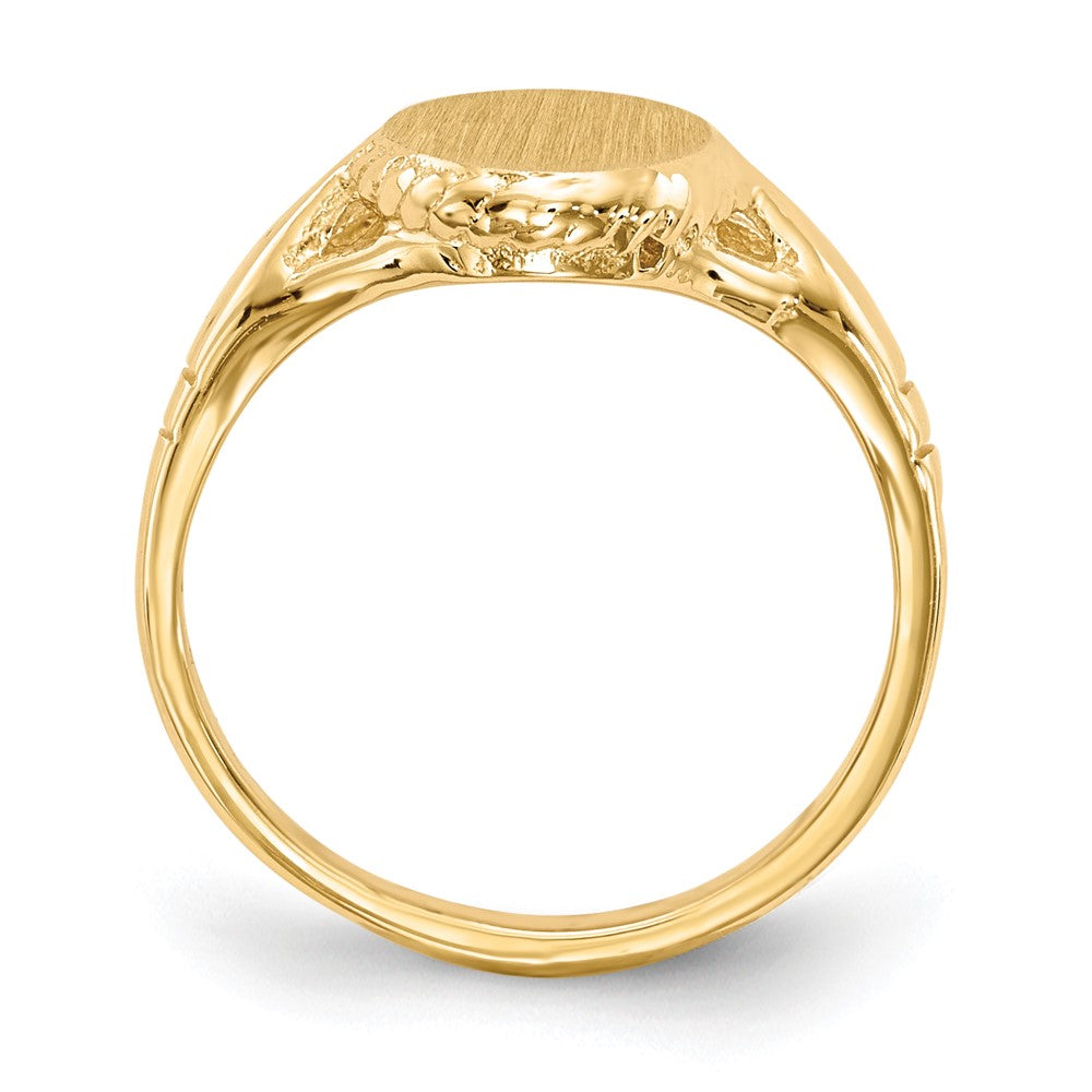 14k 8.5x6.5mm Open Back Child's Signet Ring - Product Photo