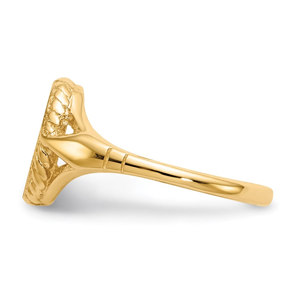 14k 8.5x6.5mm Open Back Child's Signet Ring - Product Photo