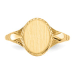 14k 8.5x6.5mm Open Back Child's Signet Ring - Product Photo