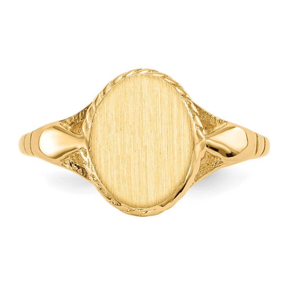 14k 8.5x6.5mm Open Back Child's Signet Ring - Product Photo