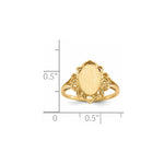 14k 7.5x10.5mm Open Back Signet Ring - Product Photo