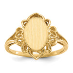 14k 7.5x10.5mm Open Back Signet Ring - Product Photo