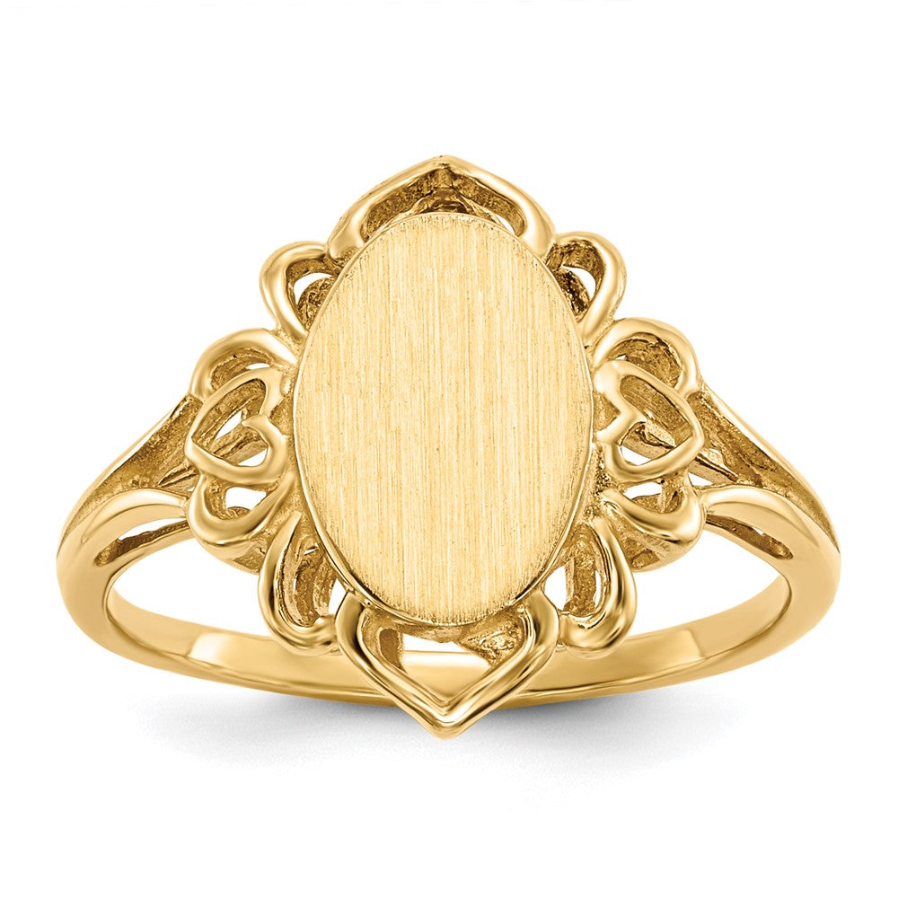 14K Yellow Gold 7.5x10.5mm Open Back Signet Ring