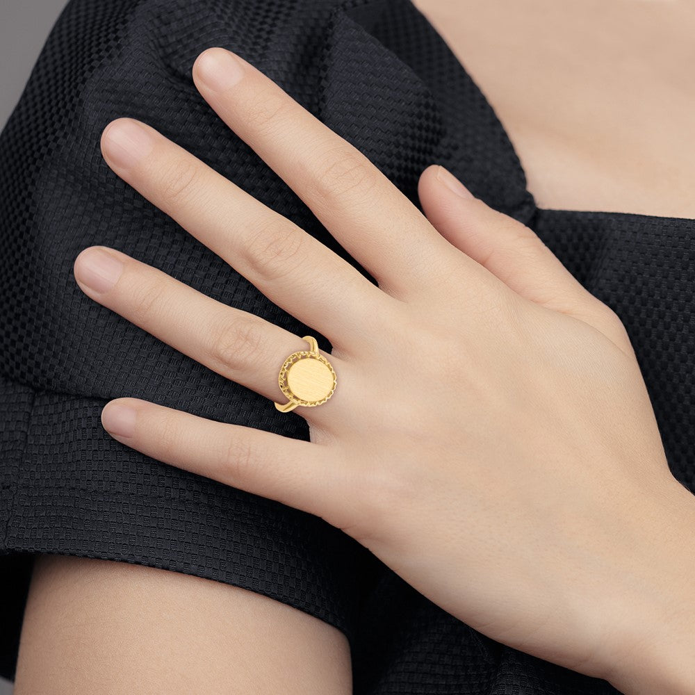 14k 11.0x12.5mm Open Back Signet Ring - Product Photo