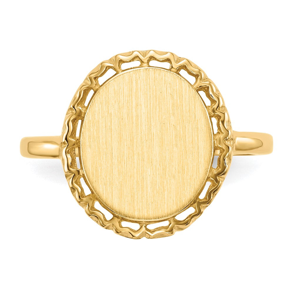 14k 11.0x12.5mm Open Back Signet Ring - Product Photo