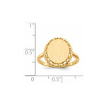 14k 11.0x12.5mm Open Back Signet Ring - Product Photo
