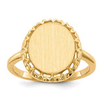 14k 11.0x12.5mm Open Back Signet Ring - Product Photo