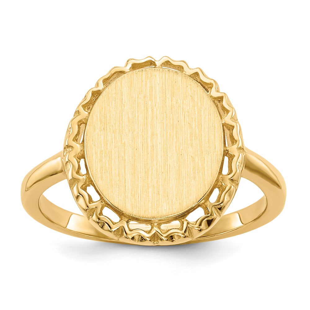 14k 11.0x12.5mm Open Back Signet Ring - Product Photo