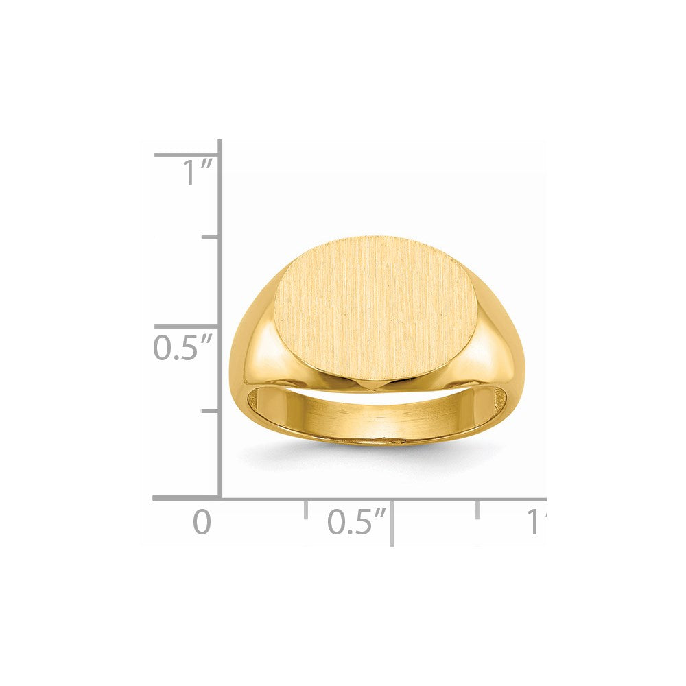 14k 16.0x12.0mm Open Back Mens Signet Ring - Product Photo