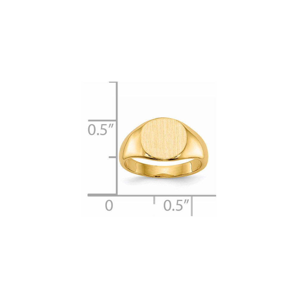 14k 8.5x8.5mm Closed Back Child's Signet Ring - Product Photo