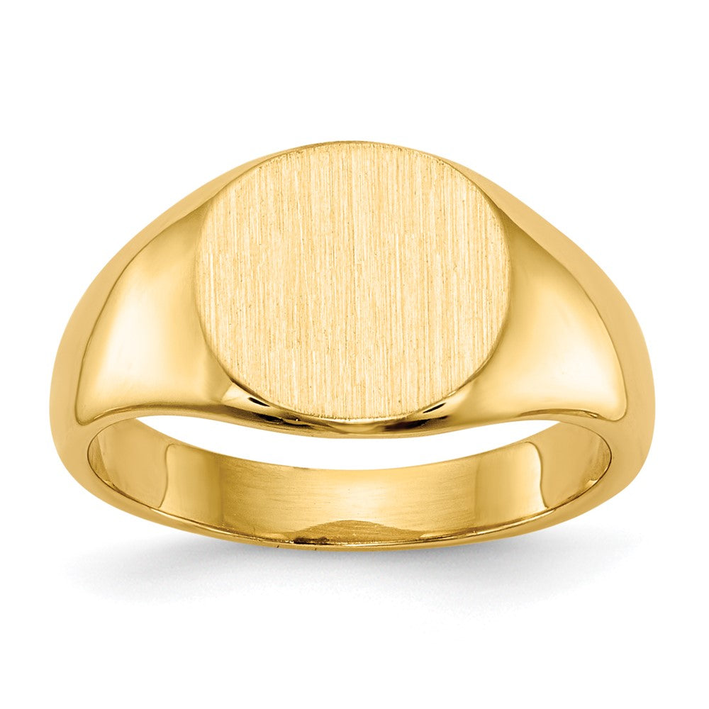 14k 8.5x8.5mm Closed Back Child's Signet Ring - Product Photo