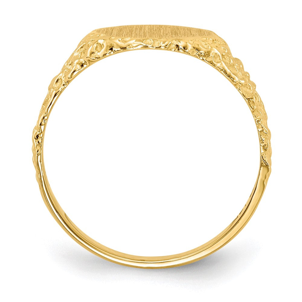 14k 9.5x8.5mm Closed Back Signet Ring - Product Photo