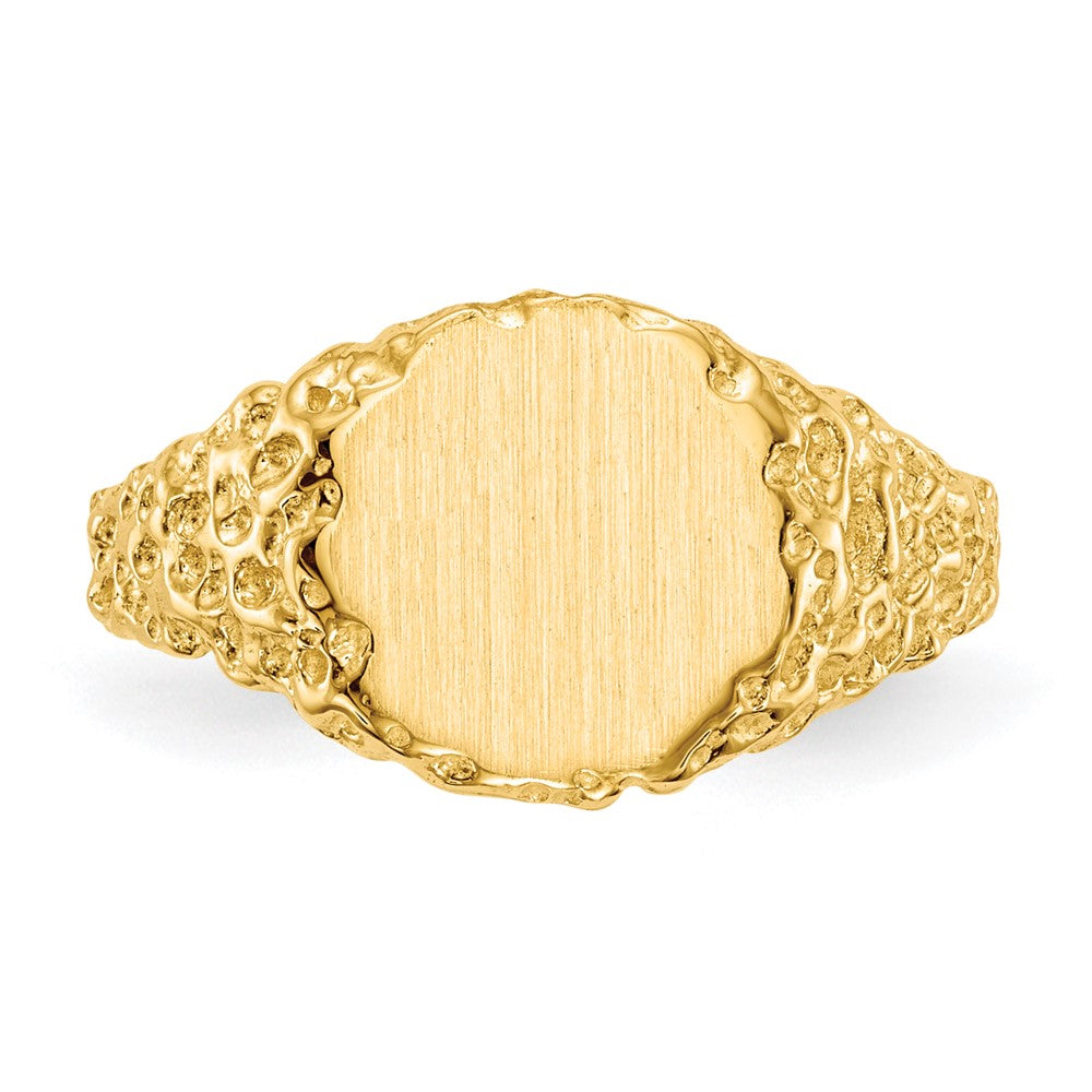 14k 9.5x8.5mm Closed Back Signet Ring - Product Photo