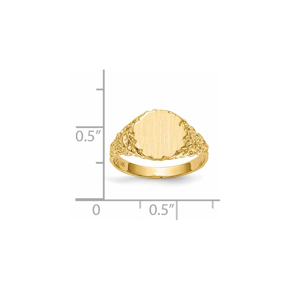 14k 9.5x8.5mm Closed Back Signet Ring - Product Photo