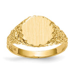 14k 9.5x8.5mm Closed Back Signet Ring - Product Photo