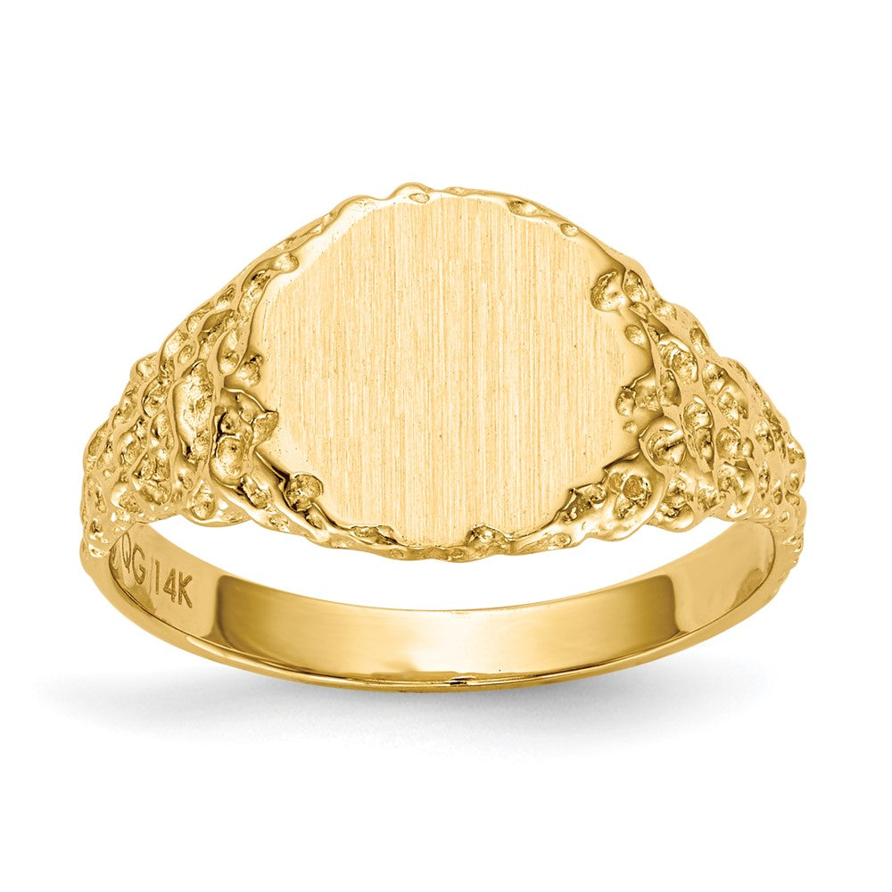 14K Yellow Gold 9.5x8.5mm Closed Back Signet Ring