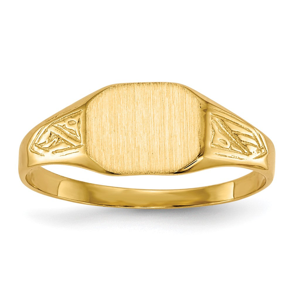 14K Yellow Gold 8.5x7.0mm Open Back Signet Ring