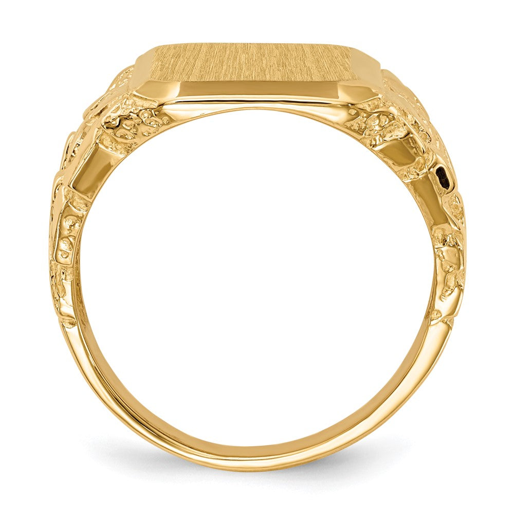 14k 13.0 x 14.0mm Open Back Mens Signet Ring - Product Photo