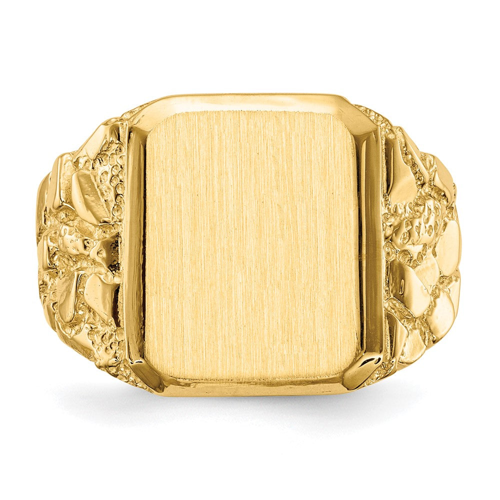 14k 13.0 x 14.0mm Open Back Mens Signet Ring - Product Photo