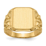14k 13.0 x 14.0mm Open Back Mens Signet Ring - Product Photo