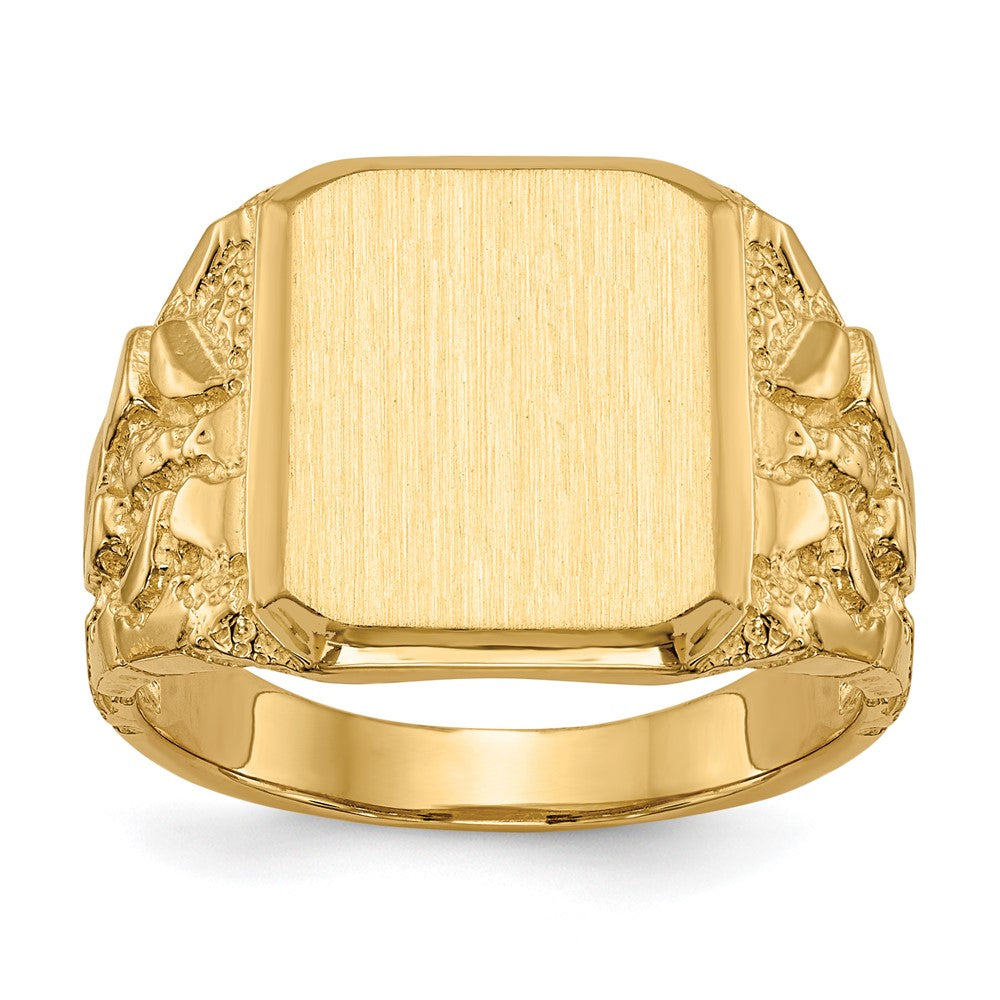 14k 13.0 x 14.0mm Open Back Mens Signet Ring - Product Photo