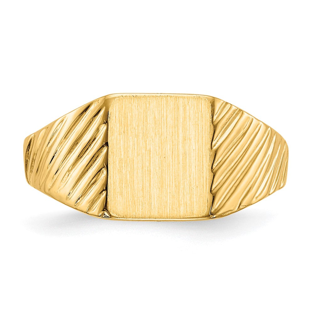 14k 8.0x6.5mm Open Back Child's Signet Ring - Product Photo