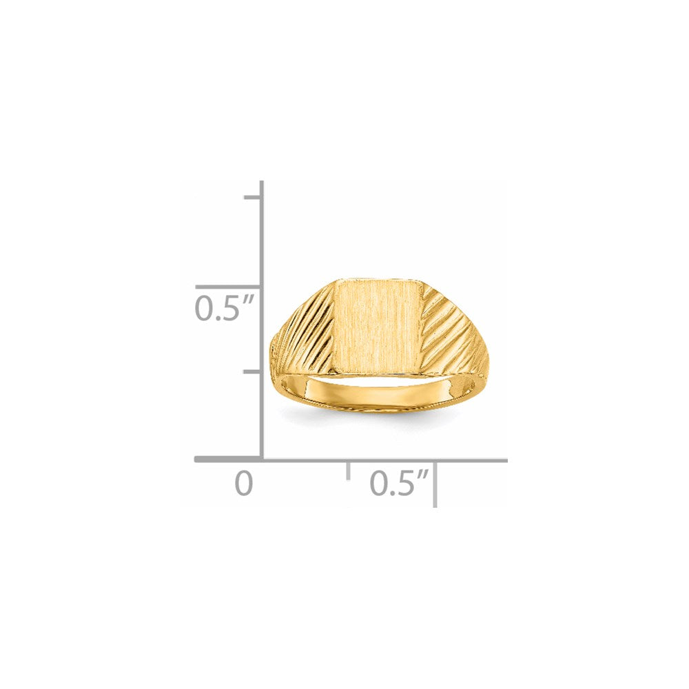 14k 8.0x6.5mm Open Back Child's Signet Ring - Product Photo