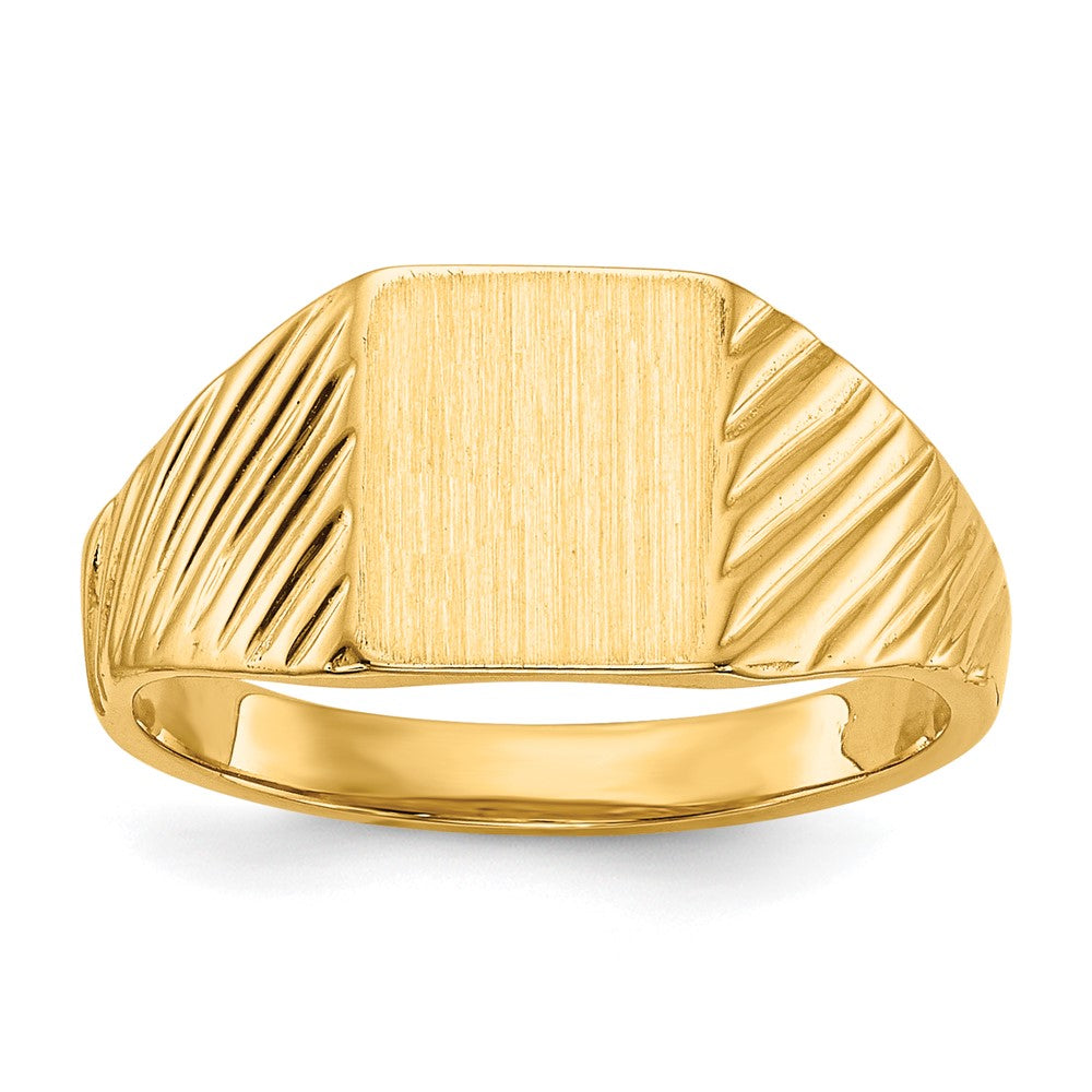14k 8.0x6.5mm Open Back Child's Signet Ring - Product Photo