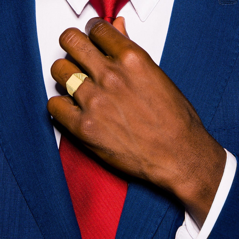 14k 8.0x9.5mm Open Back Signet Ring - Product Photo