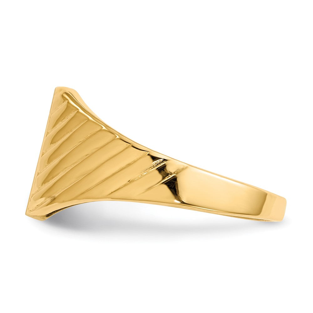 14k 8.0x9.5mm Open Back Signet Ring - Product Photo