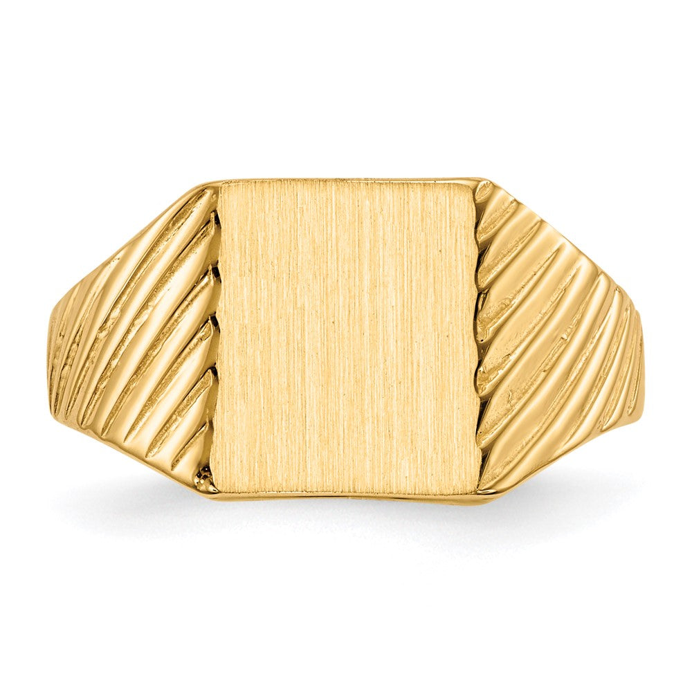 14k 8.0x9.5mm Open Back Signet Ring - Product Photo