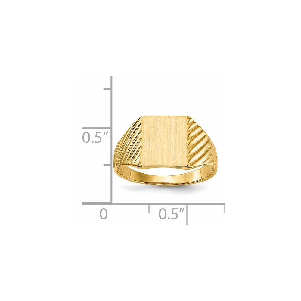 14k 8.0x9.5mm Open Back Signet Ring - Product Photo