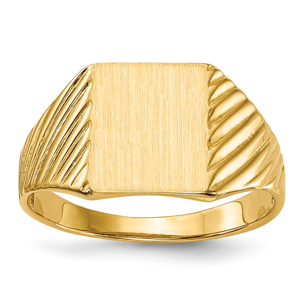 14k 8.0x9.5mm Open Back Signet Ring - Product Photo