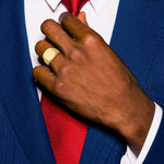 14K Yellow Gold 13.5x13.5mm Closed Back Mens Signet Ring - Product Photo