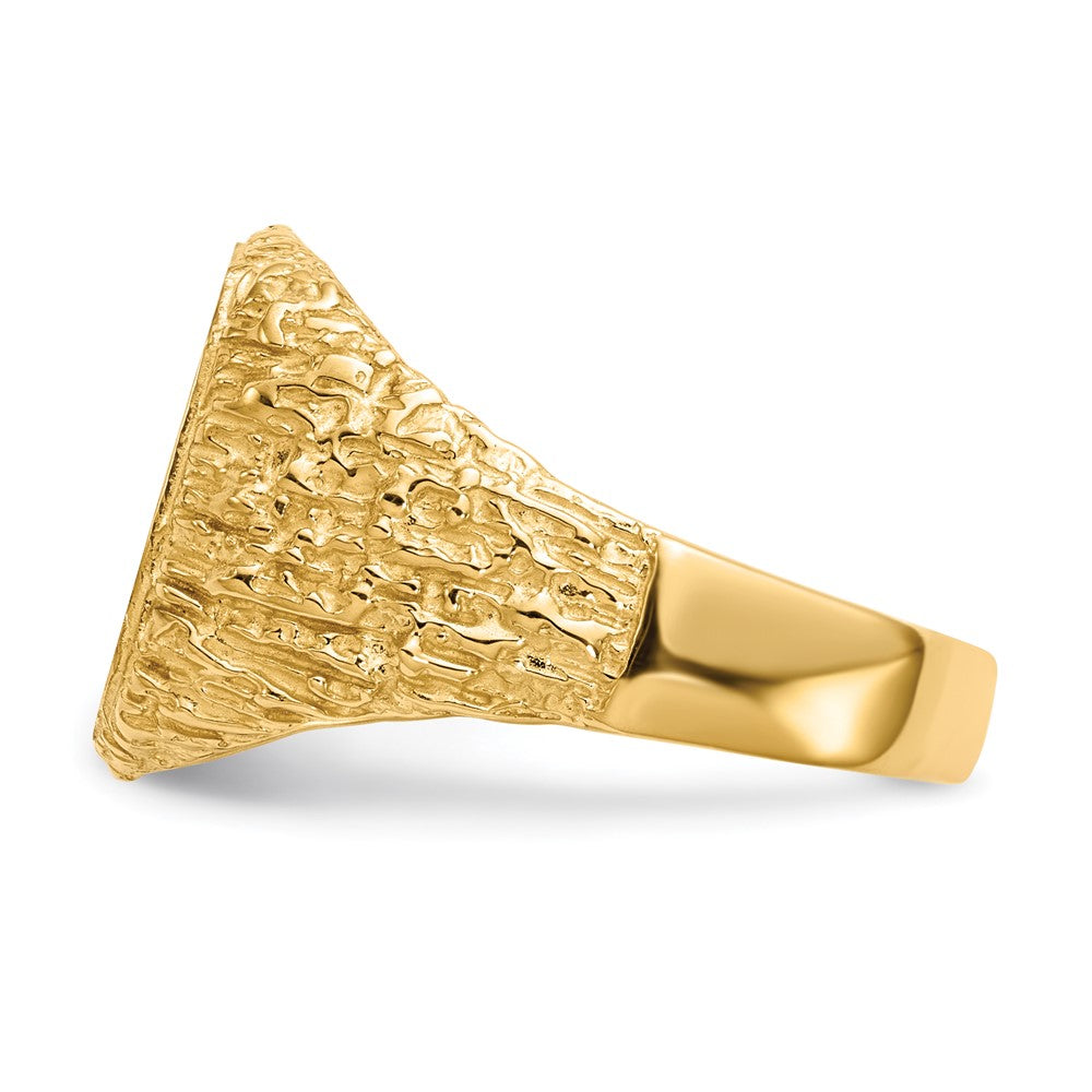 14K Yellow Gold 13.5x13.5mm Closed Back Mens Signet Ring - Product Photo