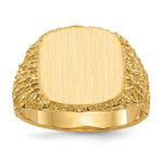 14K Yellow Gold 13.5x13.5mm Closed Back Mens Signet Ring - Product Photo