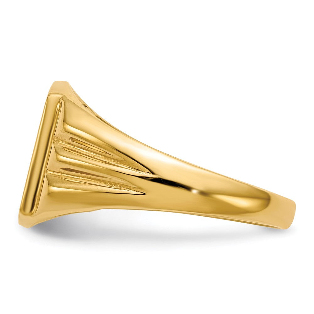 14k 8.5x10.5mm Closed Back Signet Ring - Product Photo