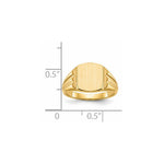 14k 8.5x10.5mm Closed Back Signet Ring - Product Photo