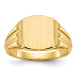 14k 8.5x10.5mm Closed Back Signet Ring - Product Photo