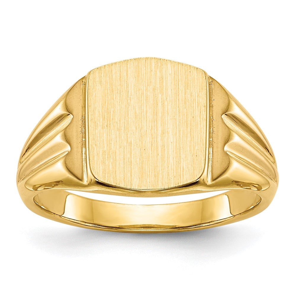 14K Yellow Gold 8.5x10.5mm Closed Back Signet Ring