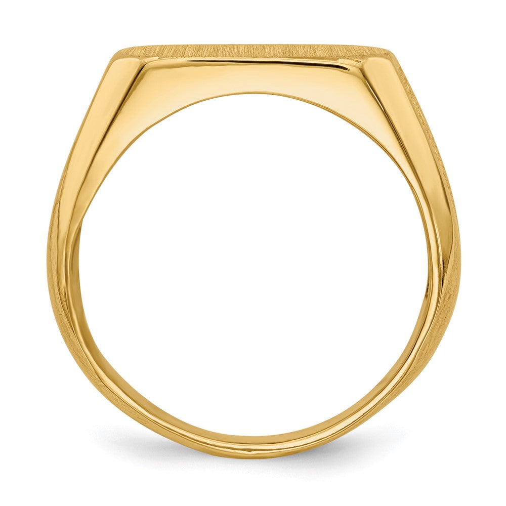 14k 12.5x6.0mm Closed Back Signet Ring - Product Photo