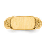 14k 12.5x6.0mm Closed Back Signet Ring - Product Photo